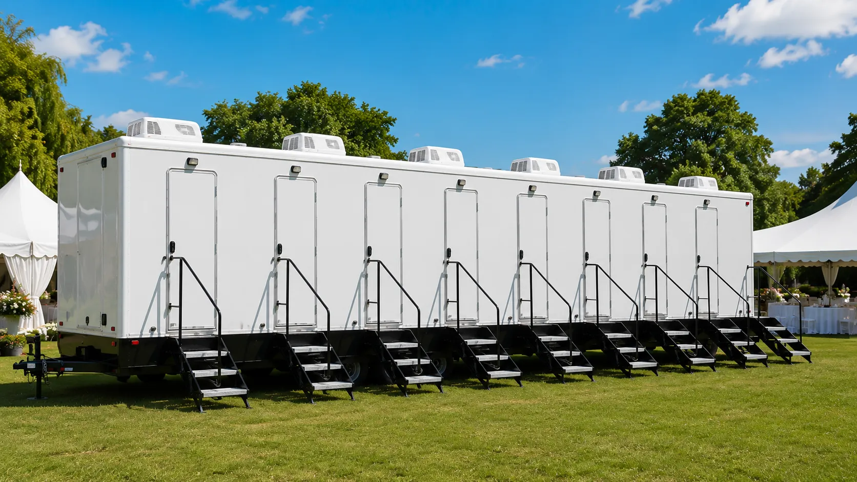 8 Stall Restroom Trailer in Newark, NJ