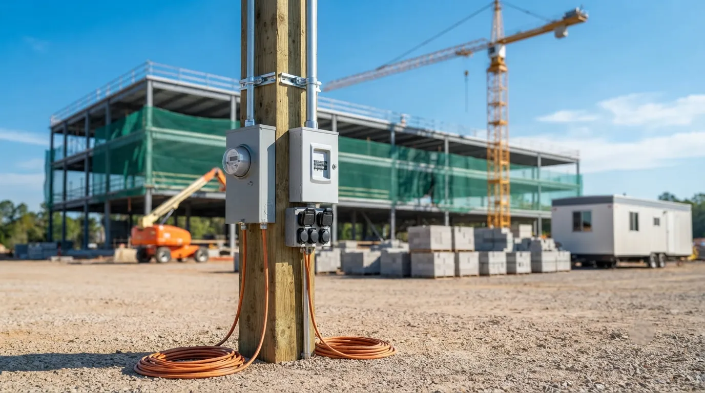 Temporary Power Pole in Newark, NJ